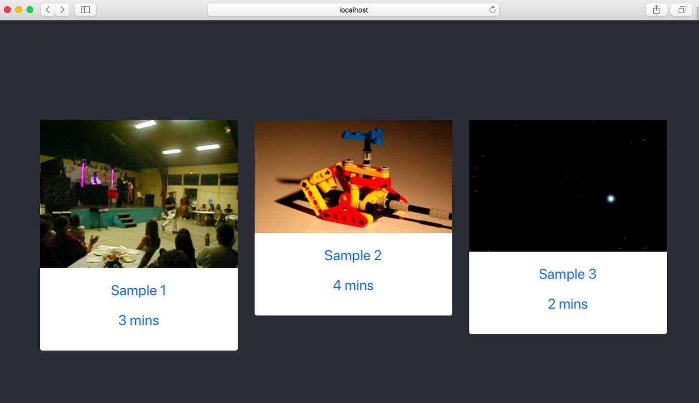 React application with poster Images React Video streaming app
