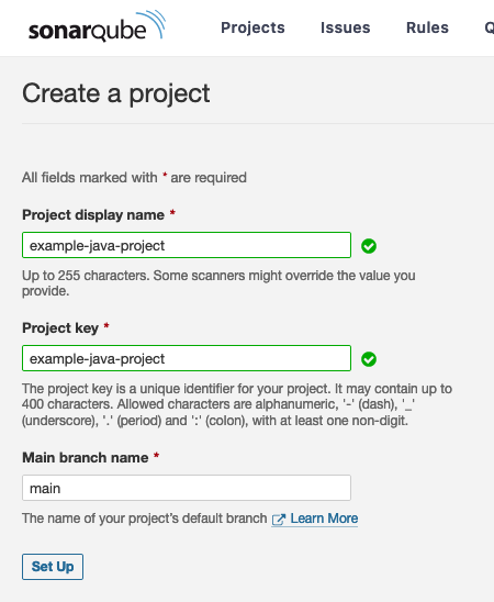 Naming a new SonarQube project Naming a new SonarQube project
