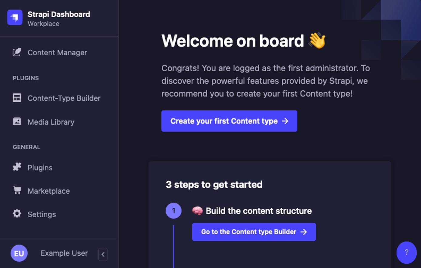Strapi administrator panel Strapi administrator panel